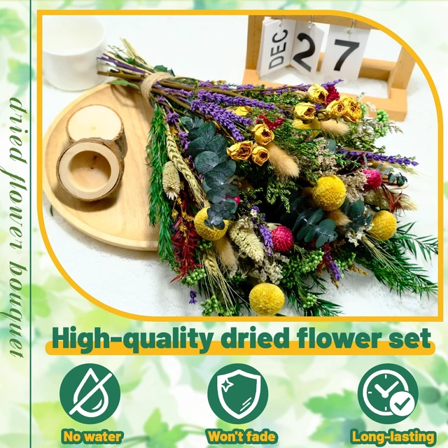 Alt view image 3 of 7 - 15 Types Dried Flower Kit, 110Pcs DIY Mixed Flowers for Crafts | Create Bouquets and Floral Arrangements with Assorted Dried Flowers for Home Decor, Weddings, Gifts and Creative Projects