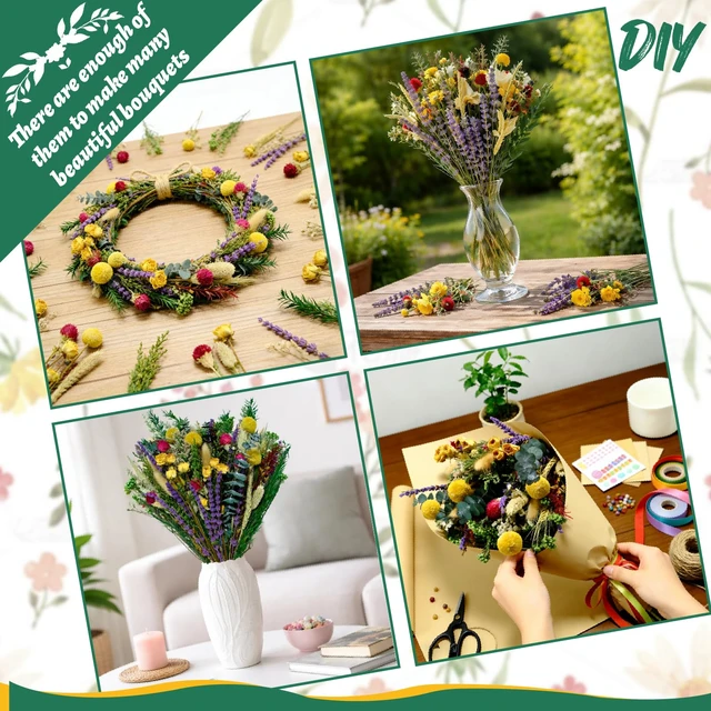 Alt view image 6 of 7 - 15 Types Dried Flower Kit, 110Pcs DIY Mixed Flowers for Crafts | Create Bouquets and Floral Arrangements with Assorted Dried Flowers for Home Decor, Weddings, Gifts and Creative Projects