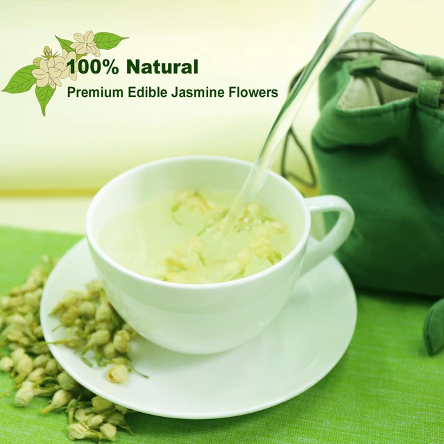 Alt view image 4 of 6 - Jasmine Flowers, 3oz/85g, Whole Dried Flower Buds | Edible jasmine whole flower buds, Non-GMO and caffeine-free, with natural floral aroma for tea and soothing infusions