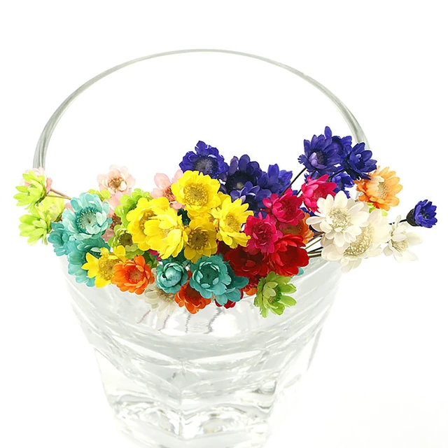 Alt view image 7 of 7 - 100 Stems Natural Dry Flowers Brazilian Small Star Daisy Decorative Dried Flowers Mini Daisy Chamomile Bouquet for Wedding Floral Arrangements Home Decorations (Lotus Color)