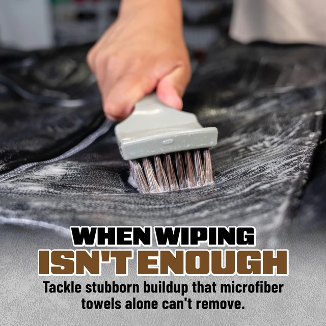 Alt view image 4 of 7 - Nifty Leather Detailing Brush, Synthetic Horse Hair | Safe on genuine, synthetic, vegan, colored leather, angled head keeps hands clean, pairs with Chemical Guys Leather Cleaner
