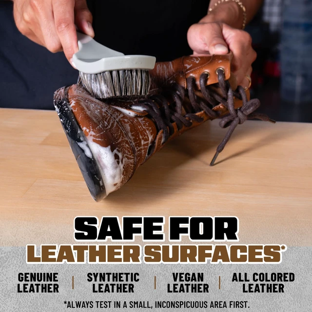 Alt view image 5 of 7 - Nifty Leather Detailing Brush, Synthetic Horse Hair | Safe on genuine, synthetic, vegan, colored leather, angled head keeps hands clean, pairs with Chemical Guys Leather Cleaner