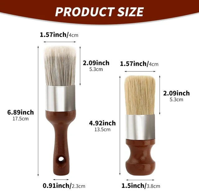 Alt view image 2 of 7 - Leather Cleaning Brush 2 Pack Soft Bristle Wood Handle Car Sofa | Wooden handles for comfortable grip; gentle bristles won't scratch surfaces; dual sizes for large areas and tight spaces