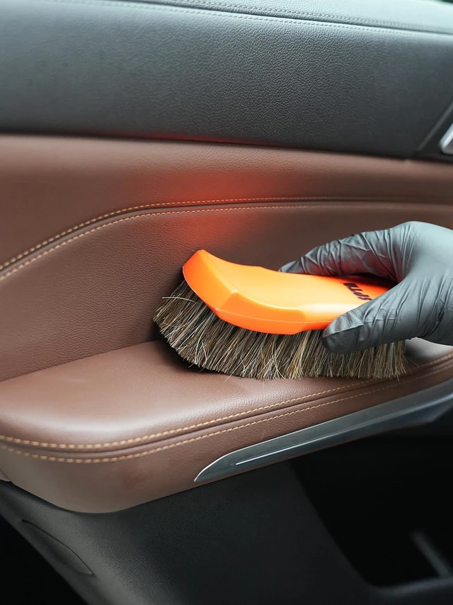 Alt view image 7 of 7 - 3Pcs Car Detailing Brush Kit, Leather & Textile Interior Brush, Comfortable Grip and Scratch-Free Cleaning for Dashboard, Wheels, Seats, Foot Mats and Small Areas, Black
