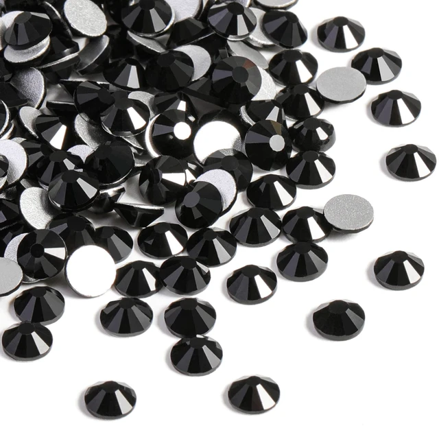 Alt view image 2 of 5 - Flat Back Crystal Rhinestones,Jet Black, SS20, 1440pcs | Flatback Glass Gems, for Nail Art Craft, Glue Fix, 4.6-4.8mm