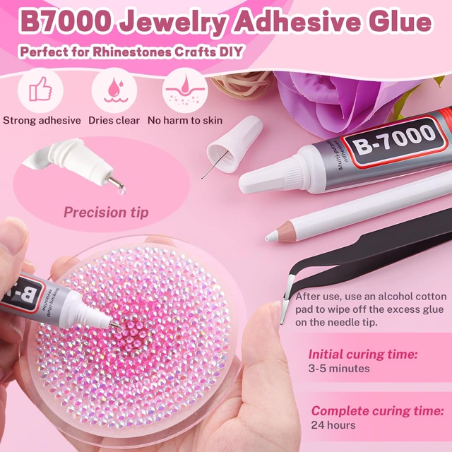 Alt view image 5 of 7 - 20000Pcs Pink Rhinestones for Bedazzling Kit with 3Pcs B7000 Jewelry Glue | Resin Rhinestones for Crafting Crafts, Bedazzler Kit Flatback Gems for Clothing Shoes Tumblers Nail Art