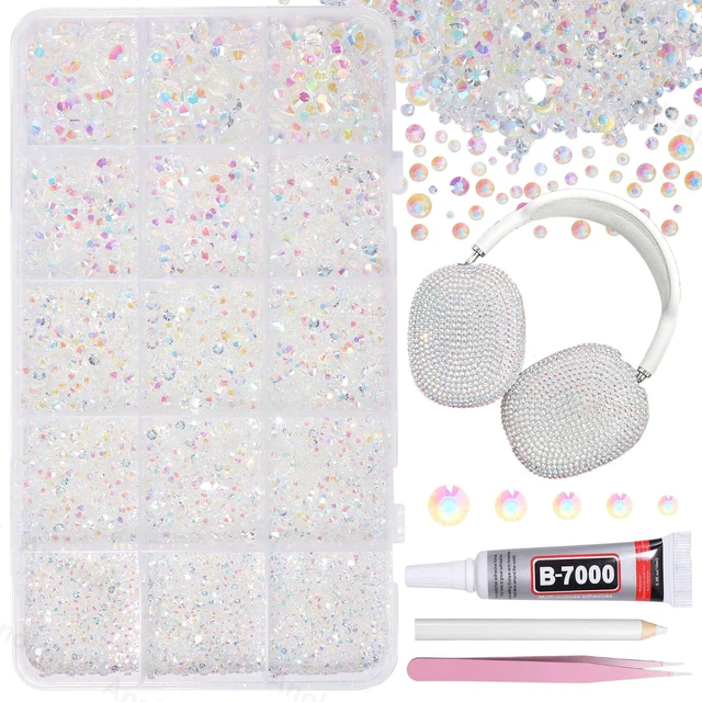 Main image of 12000Pcs Clear AB Rhinestones for Bedazzling Kit, Bedazzling Resin Gems | 2/3/4/5/6mm Gems Bedazzling for Crafting, Flatback Rhinestones for Craft DIY Face Makeup Crafts Tumblers