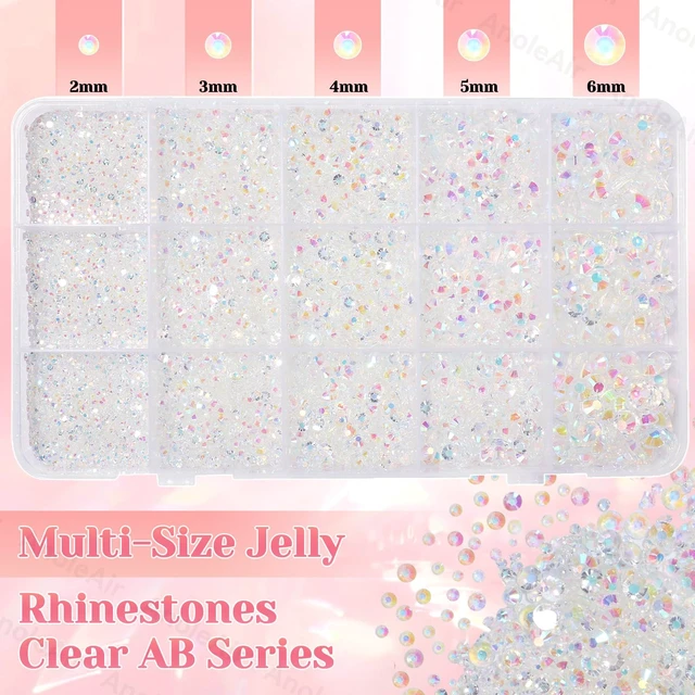 Alt view image 2 of 7 - 12000Pcs Clear AB Rhinestones for Bedazzling Kit, Bedazzling Resin Gems | 2/3/4/5/6mm Gems Bedazzling for Crafting, Flatback Rhinestones for Craft DIY Face Makeup Crafts Tumblers