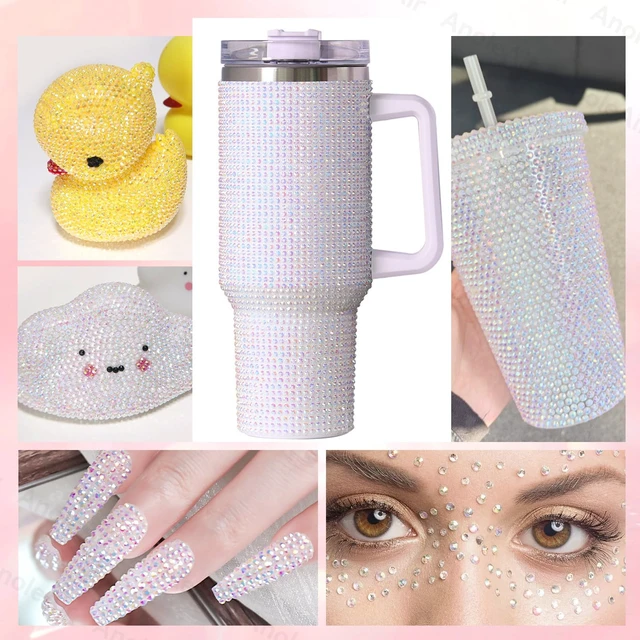 Alt view image 5 of 7 - 12000Pcs Clear AB Rhinestones for Bedazzling Kit, Bedazzling Resin Gems | 2/3/4/5/6mm Gems Bedazzling for Crafting, Flatback Rhinestones for Craft DIY Face Makeup Crafts Tumblers