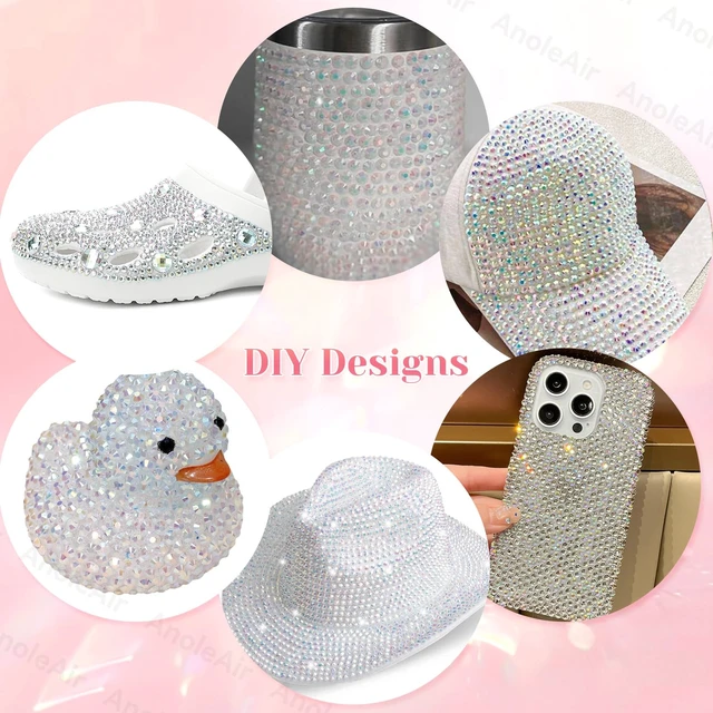 Alt view image 6 of 7 - 12000Pcs Clear AB Rhinestones for Bedazzling Kit, Bedazzling Resin Gems | 2/3/4/5/6mm Gems Bedazzling for Crafting, Flatback Rhinestones for Craft DIY Face Makeup Crafts Tumblers