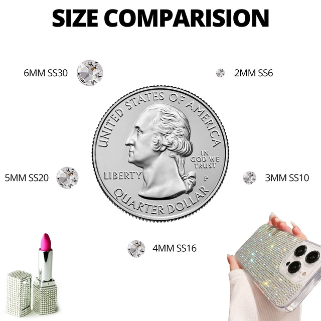 Alt view image 4 of 6 - 35000Pcs Light Gold Rhinestones Gems for Bedazzling, Bedazzler Kit Jewels | 2-6mm Flatback Diamond Crystal Flat Back Rhine Stones Bedazzle Gemstones b-7000 Glue for Crafts Clothes Crafting Dress