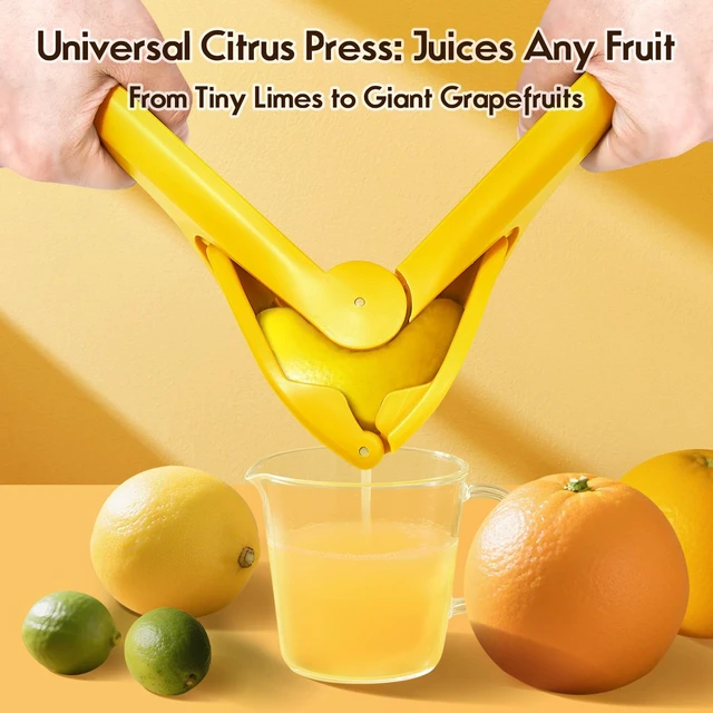 Alt view image 2 of 7 - Manual Lemon Squeezer, Hand Lemon Squeezer, Durability and longevity, Easy to Use & Dishwasher Safe, Lemon Juicer, Citrus Juicer, Lemon Juicer Squeezer to Squeeze Lemons, Yellow, HomeyVenture