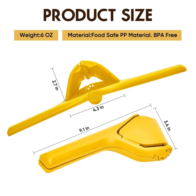 Alt view image 4 of 7 - Manual Lemon Squeezer, Hand Lemon Squeezer, Durability and longevity, Easy to Use & Dishwasher Safe, Lemon Juicer, Citrus Juicer, Lemon Juicer Squeezer to Squeeze Lemons, Yellow, HomeyVenture