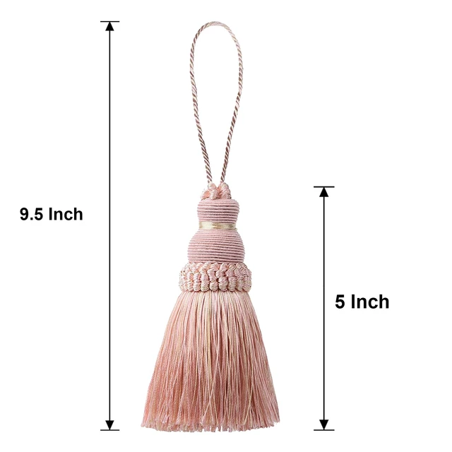 Alt view image 2 of 7 - 9.5 Inch Decorative Tassel with Loops, Mix Pink 2 Pack | DIY Decorative Tassel Accessories for Home, Door and Furniture Ornament Decoration Projects