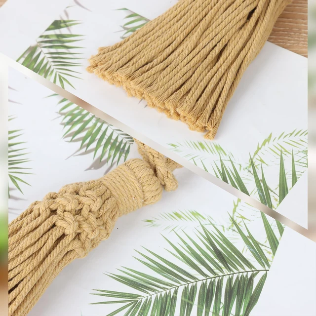 Alt view image 6 of 7 - 2 Pack Boho Decorative Curtain Tiebacks Hand-Woven Cotton No Drill Curtain Holdbacks with Tassel, Curtain Rope & Tassel Tie Backs for Drapes Natural Style (2, Khaki)
