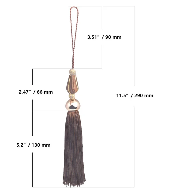 Alt view image 2 of 7 - 4pcs 11.5 Inch Handmade Soft Silky Tassels, Handmade Tassels Bookmarks for DIY Crafts Jewelry Making,Graduation Clothing Sewing, DIY Craft Accessory,Tags (Coffee)