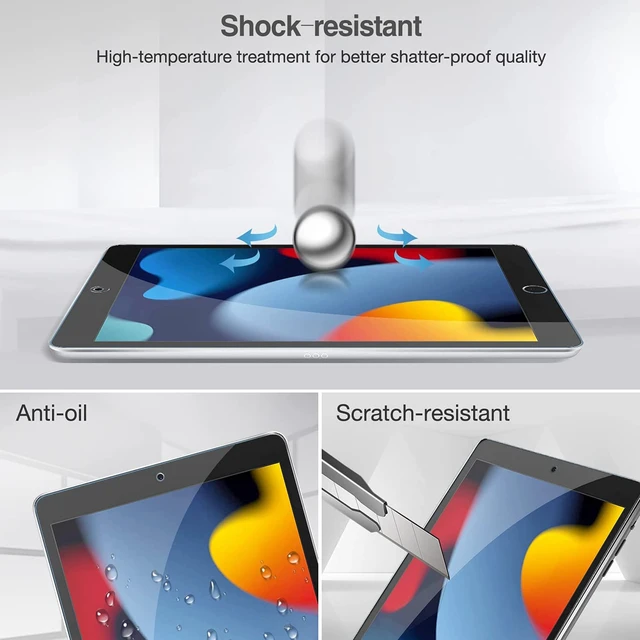 Alt view image 4 of 7 - Screen Protector for iPad Pro 9.7 & iPad 6/5/Air 2-Pack | Tempered Glass Film Guard, Compatible with iPad 6 5 2018 2017, Compatible with iPad Air 2nd 1st 2014 2013