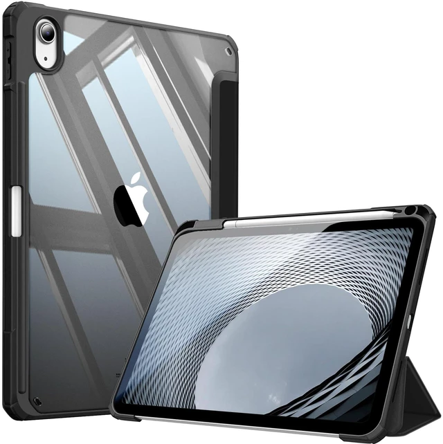 Main image of Clear Case for iPad (A16) 11th Gen 11 in, iPad 10th Generation 10.9" | Hybrid Slim Design, Shockproof Cover with Transparent Back Shell, Viewing & Typing Angles, Pencil Holder, Black