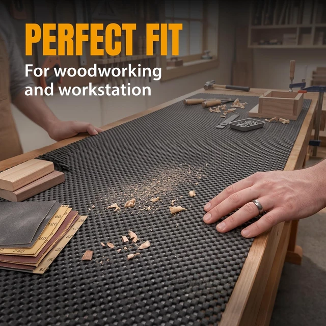 Alt view image 3 of 7 - Heavy Duty Non Slip Mat, Anti Slip Mat, 24" x 48" Non Slip Pad Tool Mats for Woodworking Router, Workshop, Sanding, Cabinet, Workbench, Toolbox Drawer & Shelf Liner (71014)