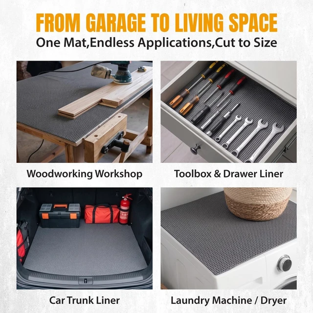 Alt view image 7 of 7 - Heavy Duty Non Slip Mat, Anti Slip Mat, 24" x 48" Non Slip Pad Tool Mats for Woodworking Router, Workshop, Sanding, Cabinet, Workbench, Toolbox Drawer & Shelf Liner (71014)
