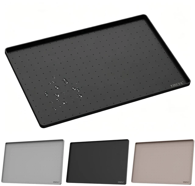 Main image of 24" x 16" Silicone Under Sink Mat Waterproof,0.6" Raised Edge(Black) | Non-Slip Shelf and Cabinet Liner, BPA-Free Multi-purpose Silicone Mat for Floors, Kitchen, Bathroom Protection and Organizer