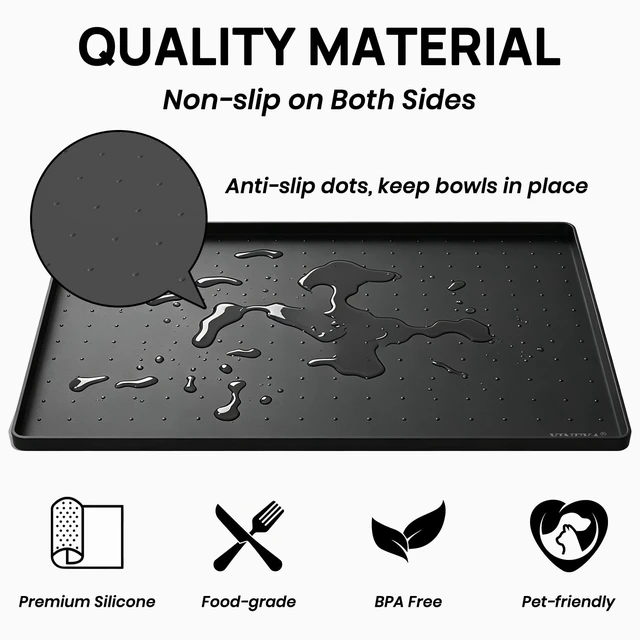 Alt view image 4 of 7 - 24" x 16" Silicone Under Sink Mat Waterproof,0.6" Raised Edge(Black) | Non-Slip Shelf and Cabinet Liner, BPA-Free Multi-purpose Silicone Mat for Floors, Kitchen, Bathroom Protection and Organizer