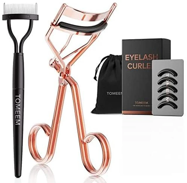 Main image of Eyelash Curler with Comb, Professional Volumizing Lash Lift Curler Kit | with Refill Pads for Home & Travel Uses, Rose Gold