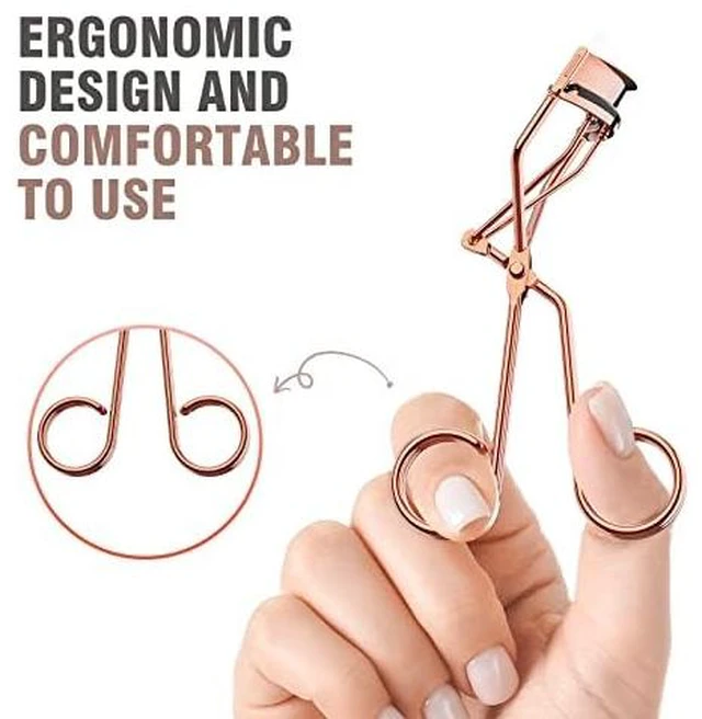 Alt view image 6 of 7 - Eyelash Curler with Comb, Professional Volumizing Lash Lift Curler Kit | with Refill Pads for Home & Travel Uses, Rose Gold