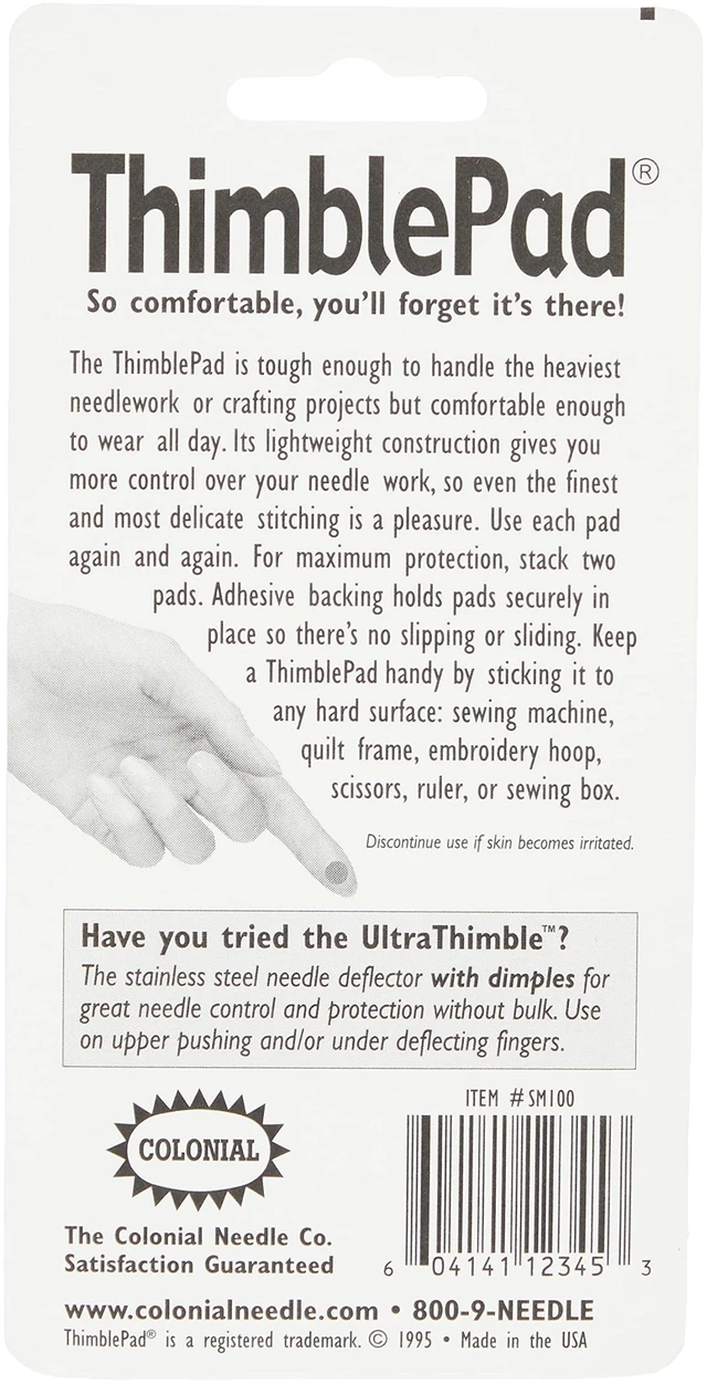 Alt view image 5 of 5 - Colonial Needle Co Leather Thimble Pad 1 Sheet of 12 Pads