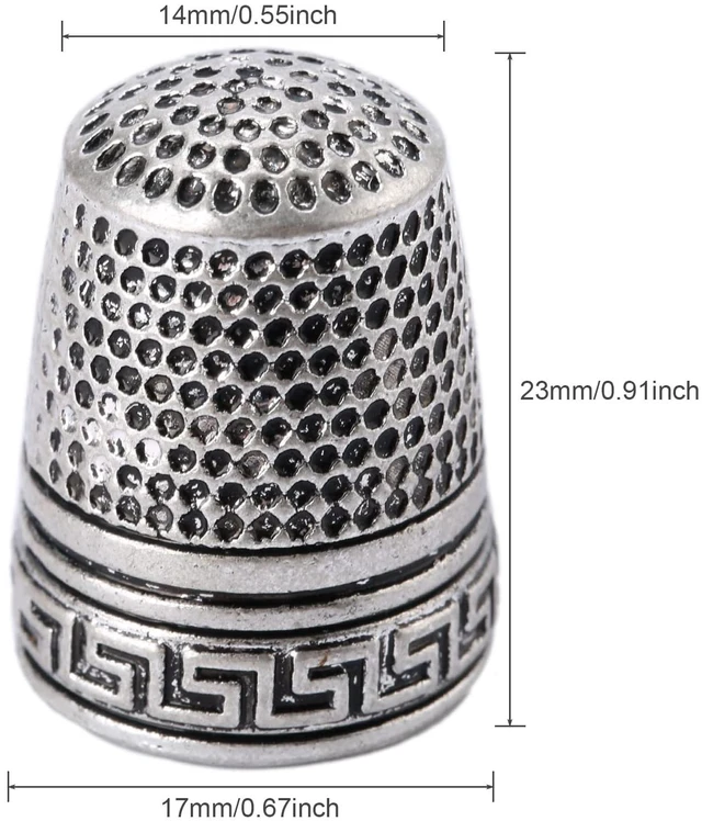 Alt view image 5 of 7 - Metal Sewing Thimble, 2PCS Antique Fingertip Thimbles | Finger Shield Ring Quilting Accessories for Handle Needlework DIY Craft Protector Tool