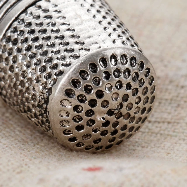 Alt view image 6 of 7 - Metal Sewing Thimble, 2PCS Antique Fingertip Thimbles | Finger Shield Ring Quilting Accessories for Handle Needlework DIY Craft Protector Tool