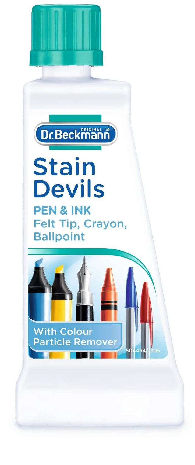 Main image of Stain Devils 50Ml Ball Pen & Ink (MPDB001) | Gentle on colours and fabrics. Targets stains from ballpoint pens, Felt Tip and Crayons, with Colour Particle Remover