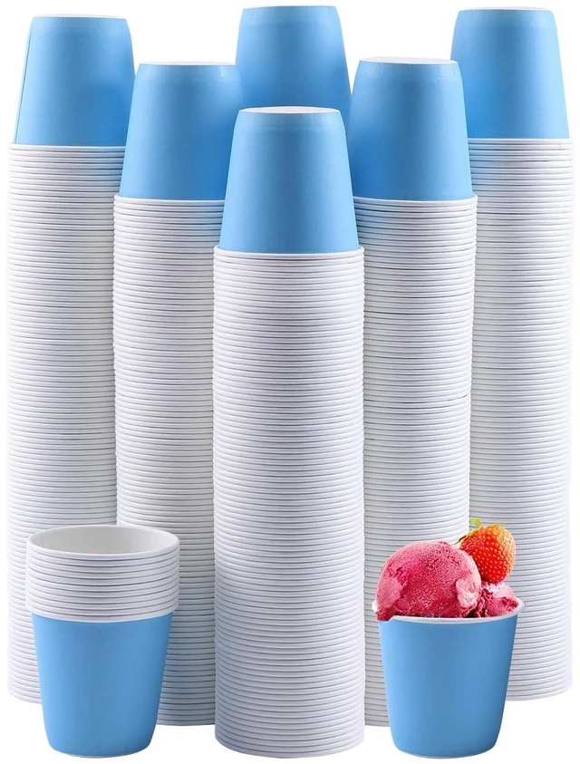 Main image of 600 Pack 3 oz Disposable Paper Cups,Hot/Cold Beverage Drinking Cup,Small Blue Paper Cups for Bathroom and Mouthwash