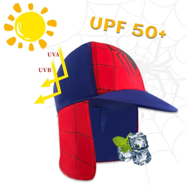 Alt view image 4 of 7 - Kids Legionnaires Hat, UPF 50+ Sun Protection Swim Cap Flap Hat for Kids, Quick Drying Boys Sun Hat, Spider, 4-6 Years