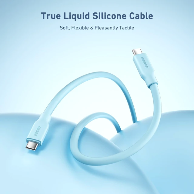 Alt view image 5 of 7 - Silicone USB C Monitor Cable 3.3FT,8K@60Hz 4K@240Hz | 10Gbps Data Transfer | 240W PD Charging, for iPhone 17, MacBook, CarPlay, Portable Monitor