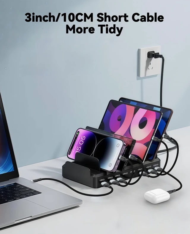 Alt view image 4 of 7 - Short USB A to USB C Cable 3 inch, 18W Fast Charging Type-C Cord | USBA 2.0 480Mbps Data Transfer Braided Compatible with Travel Power Bank, iphone17/16/15, Galaxy, Pixel, iPod Pro, SSD