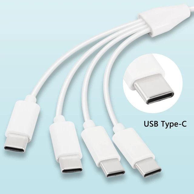 Alt view image 2 of 7 - Short USB C Splitter Cable,4 in 1 USB 2.0 A Male to 4 USB C Male Charging Cord for Some USB Type-C Phone, Device - 0.5M (White)