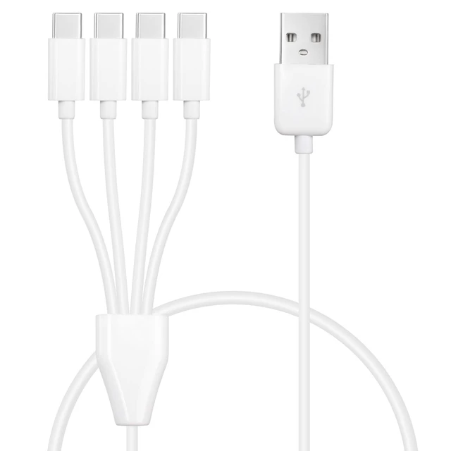 Alt view image 7 of 7 - Short USB C Splitter Cable,4 in 1 USB 2.0 A Male to 4 USB C Male Charging Cord for Some USB Type-C Phone, Device - 0.5M (White)