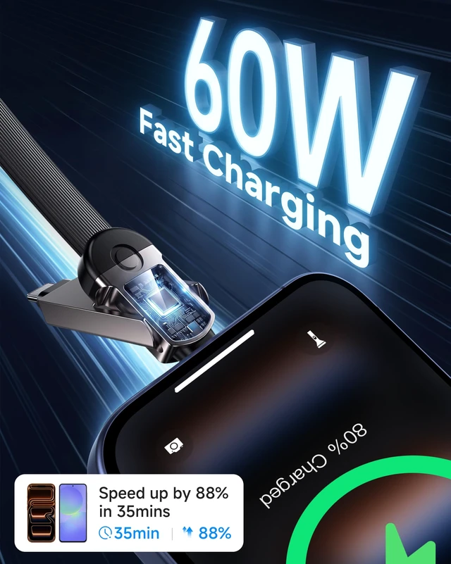 Alt view image 2 of 7 - 6-in-1 Keychain Charging Cable, Travel Essentials 60W PD Fast Charging Multi Charger Cable with USB-C, USB-A, L & Micro USB, Portable Magnetic Charger Cord for iPhone,iPad,MacBook,Cruise Accessories