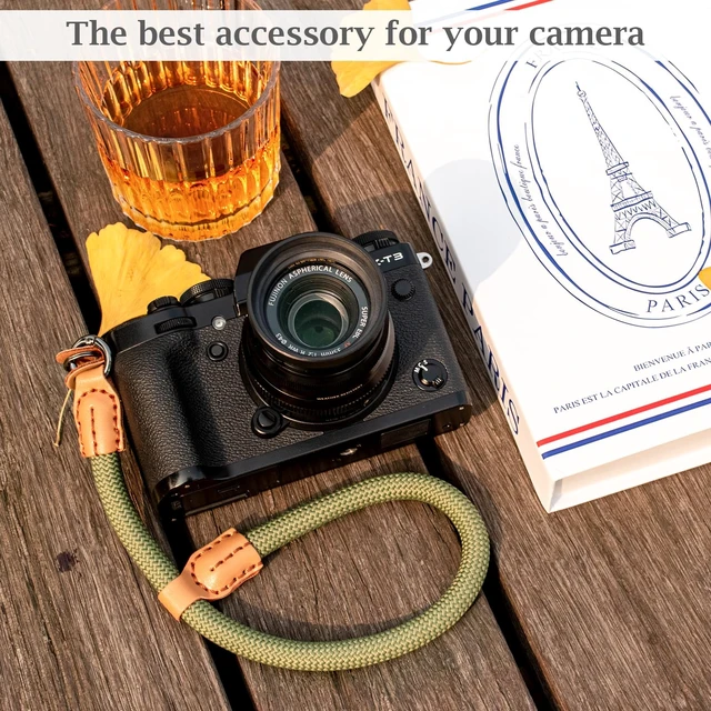 Alt view image 4 of 7 - Rope Camera Wrist Strap,Camera Hand Strap Compatible with A6400 A6000 A7 IV,for Fujifilm X100V for Nikon Zf Z30 for Canon EOS R6 R7 R8 R10 Camera Wrist Straps for dslr - Green