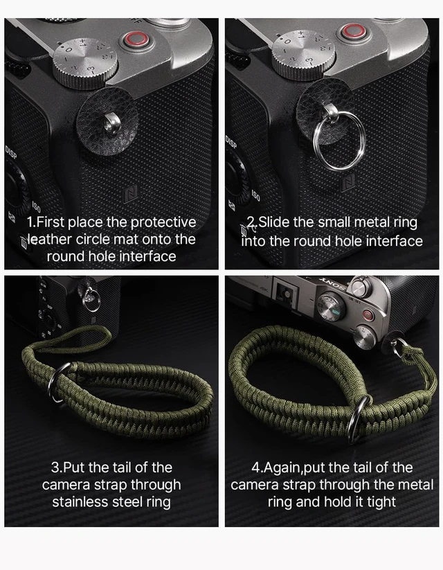 Alt view image 3 of 7 - Camera Wrist Strap for Mirrorless Cameras, Quick Release Camera Wrist Strap, Camera Hand Strap with Safer Connector (Olive Green)