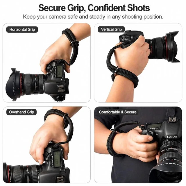 Alt view image 4 of 7 - Camera Wrist Strap for Mirrorless Cameras, Quick Release Camera Wrist Strap, Camera Hand Strap with Safer Connector (Olive Green)