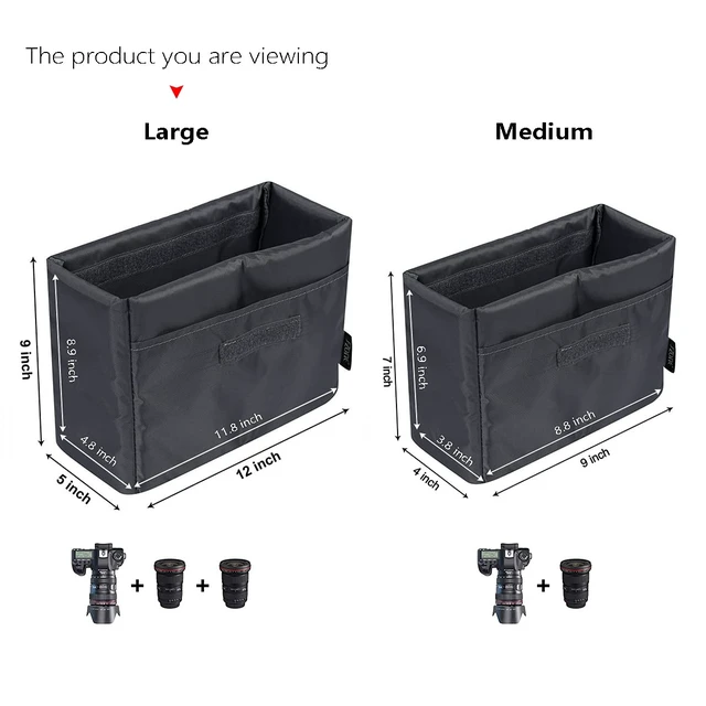 Alt view image 2 of 7 - Water Resistant DSLR SLR Camera Insert Bag Inner Case Bag(Medium) | Raindrop Proof, Fits in a Backpack, Suitable for DSLR/SLR Camera