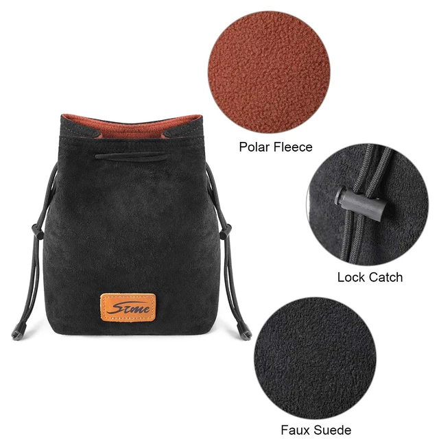 Alt view image 2 of 6 - Soft Camera Bag DSLR Insert Handbag Drawstring Lens Case | Soft Suede, Drawstring Closure, Dust-proof, Scratch-resistant, Compatible with Canon Nikon Sony