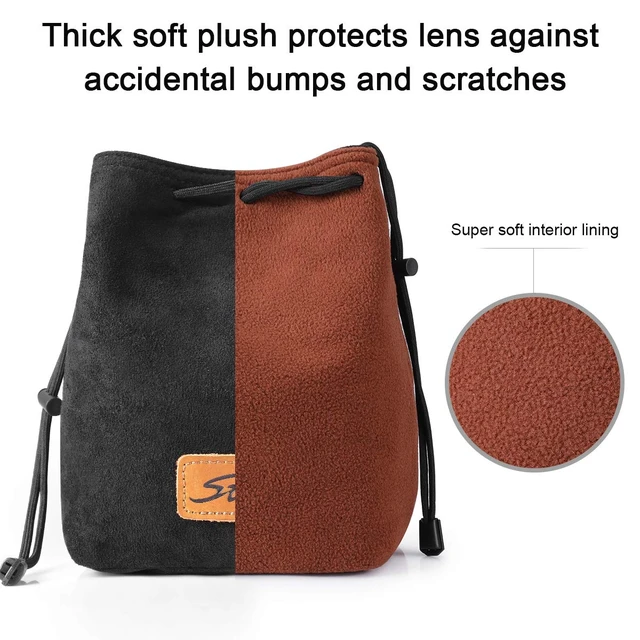 Alt view image 5 of 6 - Soft Camera Bag DSLR Insert Handbag Drawstring Lens Case | Soft Suede, Drawstring Closure, Dust-proof, Scratch-resistant, Compatible with Canon Nikon Sony