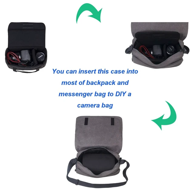 Alt view image 5 of 7 - Camera Inserts Lens Padded Insert Liner DSLR SLR Protective Bag Camera Cube Roomy Case Waterproof Foldable pouch for Camera Lens Accessories Sony Canon Nikon Olympus (Black)