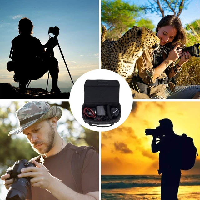 Alt view image 4 of 7 - Camera Inserts Lens Padded Insert Liner DSLR SLR Protective Bag Camera Cube Roomy Case Waterproof Foldable pouch for Camera Lens Accessories Sony Canon Nikon Olympus (Black)