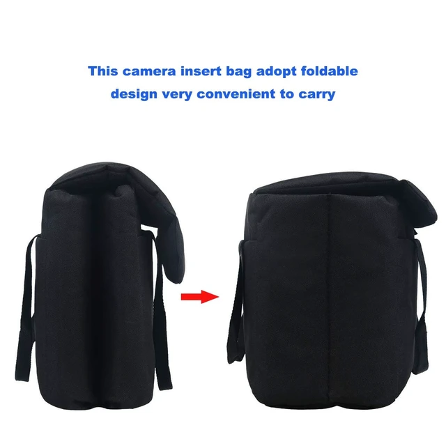 Alt view image 3 of 7 - Camera Inserts Lens Padded Insert Liner DSLR SLR Protective Bag Camera Cube Roomy Case Waterproof Foldable pouch for Camera Lens Accessories Sony Canon Nikon Olympus (Black)