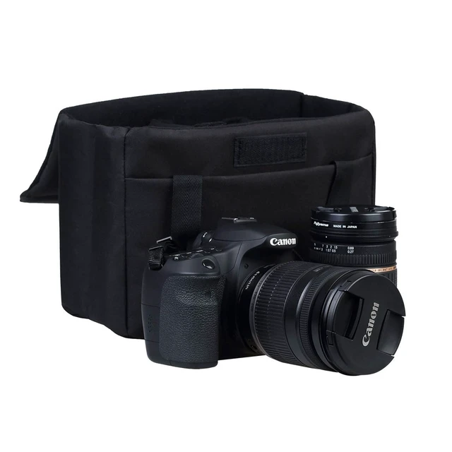 Alt view image 7 of 7 - Camera Inserts Lens Padded Insert Liner DSLR SLR Protective Bag Camera Cube Roomy Case Waterproof Foldable pouch for Camera Lens Accessories Sony Canon Nikon Olympus (Black)