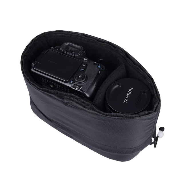 Alt view image 2 of 7 - Shockproof Camera Insert Bag for SLR DSLR Mirrorless Camera Lens Flash Light Accessories Camera Pouch with Adjustable Dividers for Canon Nikon Sony Water Resistant Camera inner case(Black)